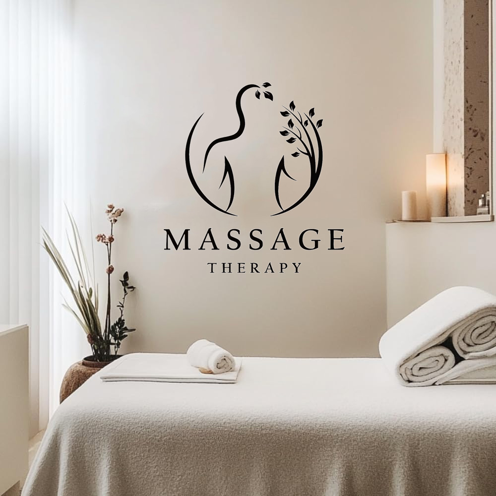 Home Spa Wellness - Massage Therapy Vinyl Wall Decal for